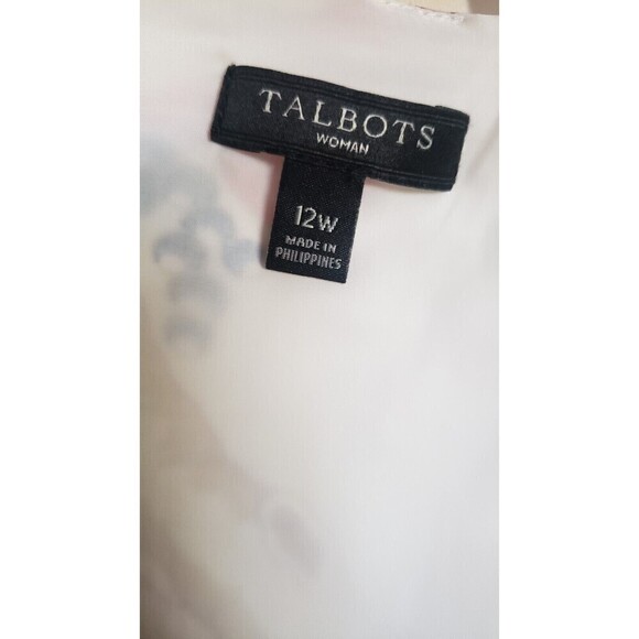 Talbots Dress 12 White Pink Floral Pockets Pleated Fit Flare Boho lined Midi - Picture 12 of 13